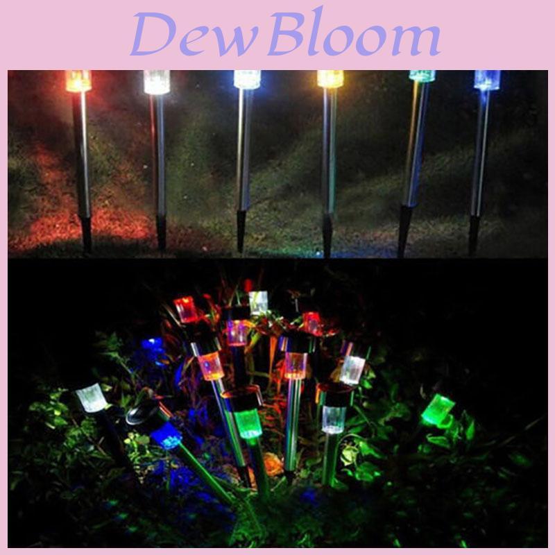 Stainless Outdoor Garden Steel Led Solar Landscape Path Lights Lamp Yard