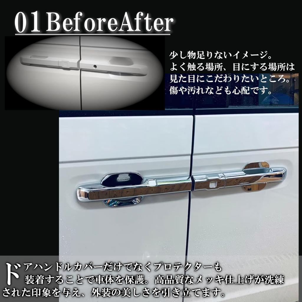 Flatland Step WGN Spada Air RP Series Custom Exterior Parts Accessories Door Handle Covers and Door Handle Protector Set RP6, RP7, RP8, (Plated)