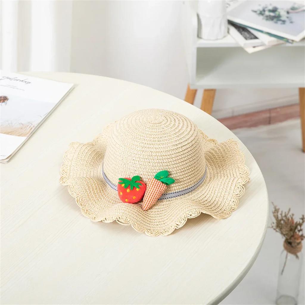 Outdoor Hats Suffolk Fishing Hats Hiking Summer Straw Hat Children Sun Hat Flower Holiday Beach Cap Girl Breathable Beach Hats