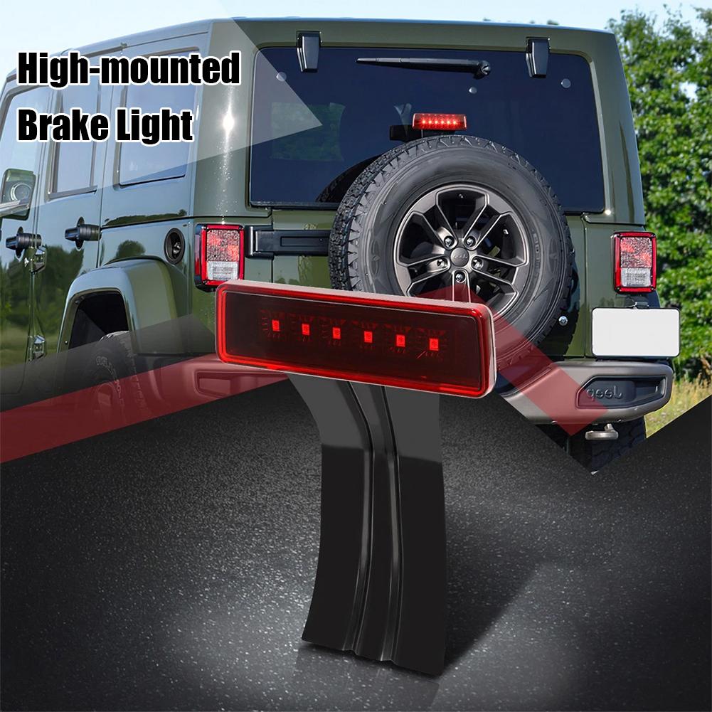 LED High Mounted Stop Lamp for Jeep WRANGLER JK 2007-2018 LED 3rd Brake Light With Strobe Feature Anti-Collision Rear Light A5B6