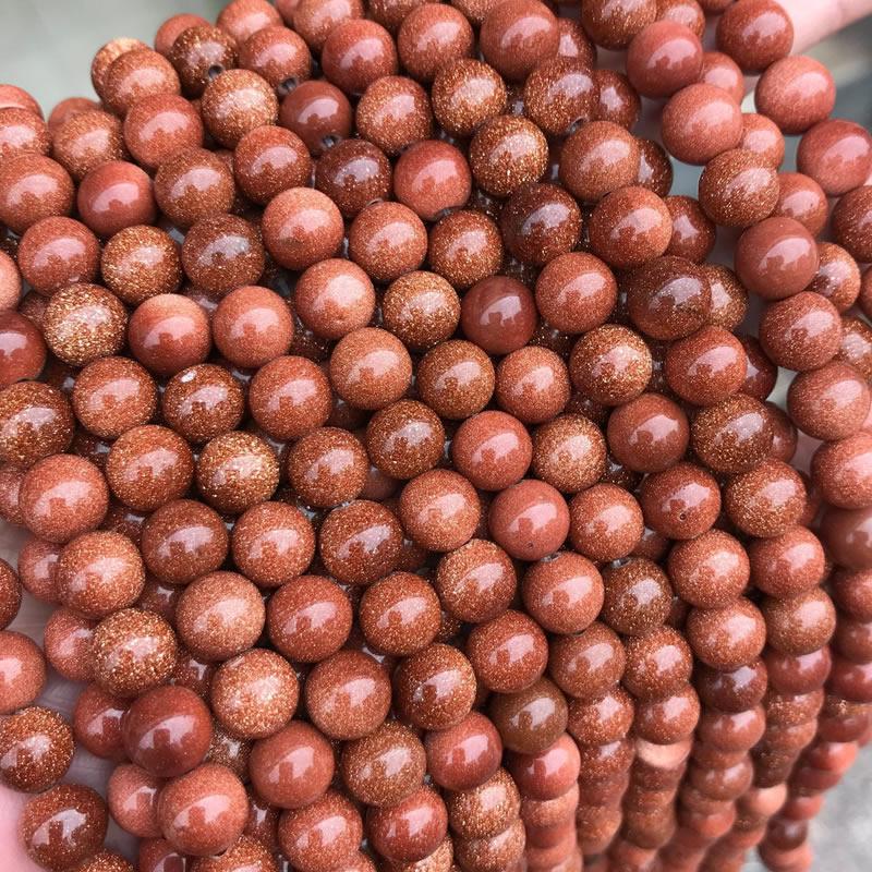 A++ Natural Golden Sandstone & Blue Sandstone & Green Sandstone Loose Beads for Jewelry Making Bracelet Wholesale DIY Accessori 4mm