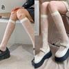 Summer Thin Stockings Transparent Women'S Breathable Versatile Diamond Mid-Tube Socks Black Silk Knee Socks Thin Jk Calf Socks