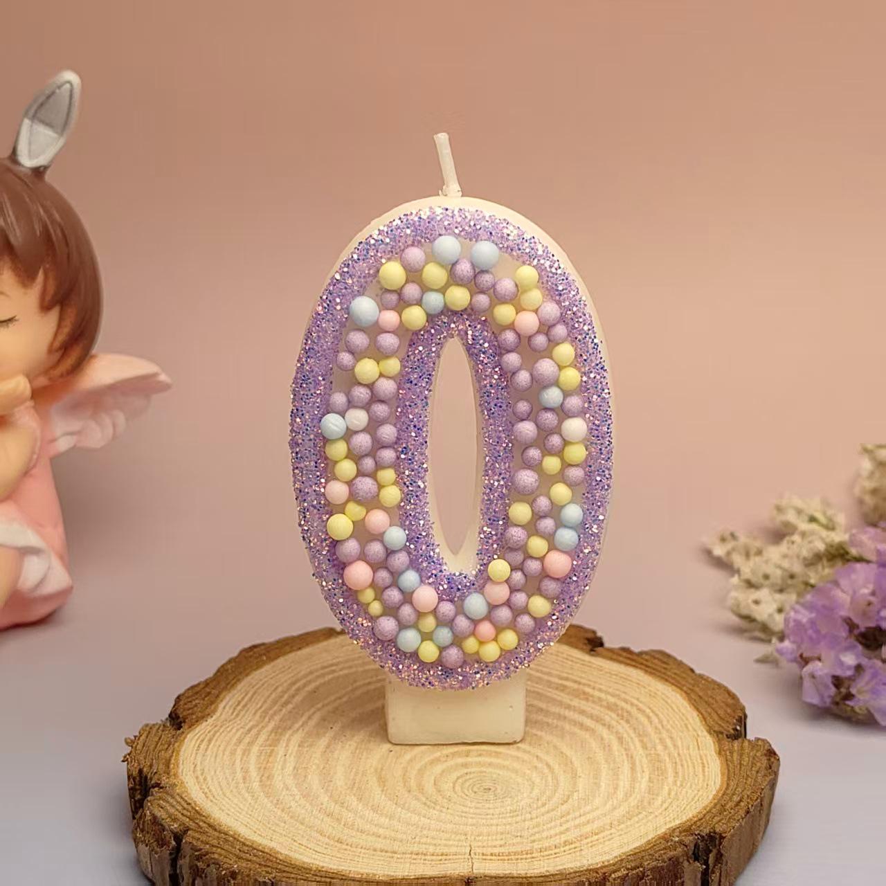 Pink Influencer Number Candle for Birthday Cake Decoration