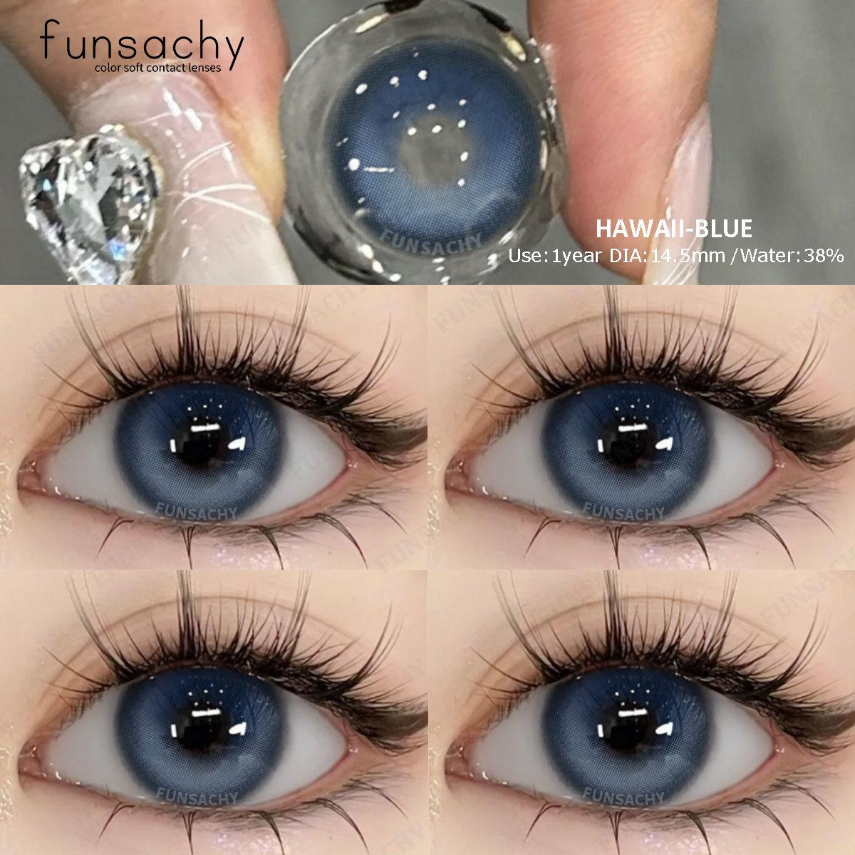 

FUNSACHY 2 шт. Зеленые контактные линзы Натуральная красота Высококачественные цветные линзы Красота Косметика Макияж Ученики Глазные линзы Ежегодно