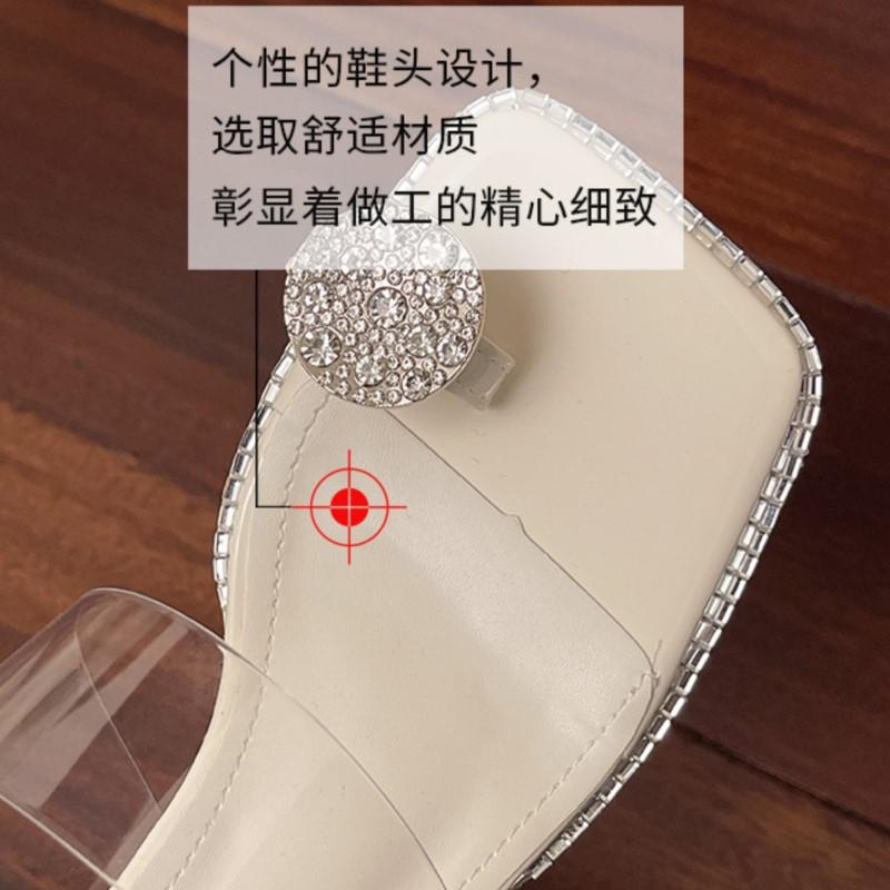 Sandali alla Moda Francese Eleganti con Cinturini Trasparenti e Cristalli Tacco Alto 2025 Estate Punta Aperta Eleganti da Donna Piattaforma Lusso Scarpe Argento