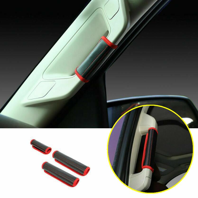 For Chevrolet Silverado GMC Sierra 14-18 Inner Handle Protective Leather Cover3*