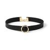 [Deelfel] Women's Black Choker Ring, Circular Choker, Collar, Fashion Accessory, Stainless Steel, Hypoallergenic, Adjustable Size (Black)