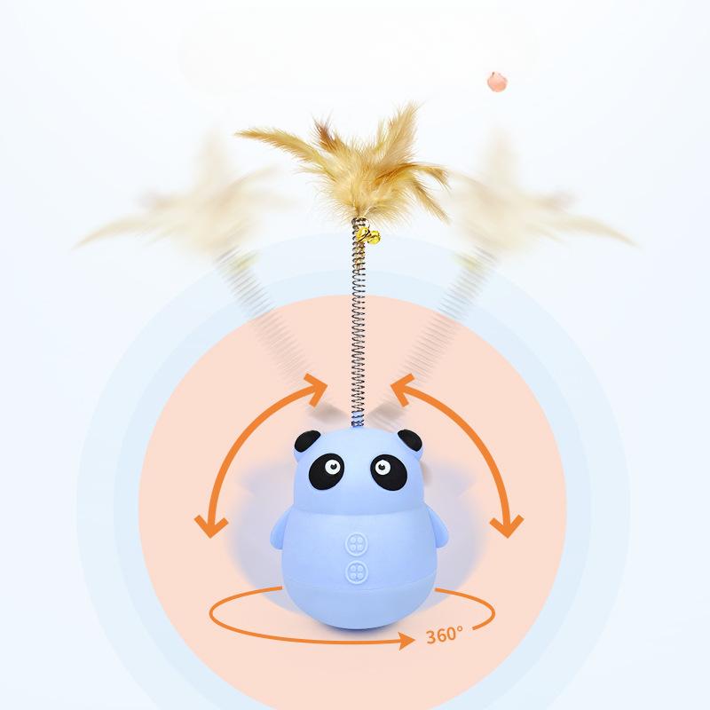 Haustierbedarf Tumbler Futterball Katzenspielzeug Feder Katzenstäbchen Langeweile Linderung Pädagogisches Katzenspielzeug