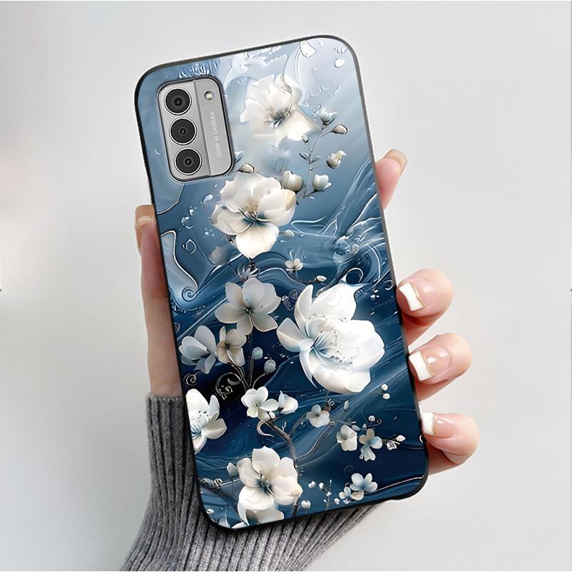 Custodia per Telefono Stampata Per Nokia G42/Nokia G310 5G/Nokia G60 5G/Nokia G100 Cover Guscio Morbido in Silicone Nero Custodie Carine con Fiori e Cartoni Animati