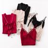 2025 Women's Silk Spaghetti Strap Robe & Nightgown - Elegant Bridal Homewear