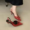 High heels summer pointed head shallow mouth spring new high heels niche back empty bag head sandals women's sandals