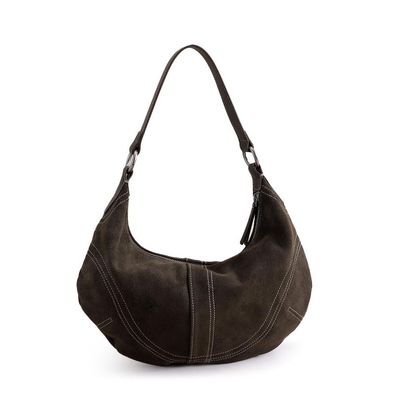 

Stylish Suede Hobo Bag – Soft Brown with Contrasting Stitching for Effortless Elegance оливковое drab