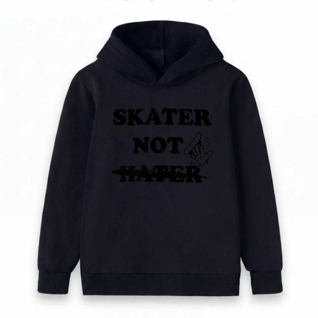 Kids Boys Girls Crewneck Hoodie, Casual SKATER NOT Skateboarding Graphic Pullover Sweatshirt, Soft Lightweight Long Sleeve Top for Daily Wear Skate Lo