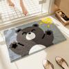 2025New Flocked Bathroom Absorbent Mat, Thickened Non-Slip Carpet with Cartoon Cat Print, Square Floor Mat