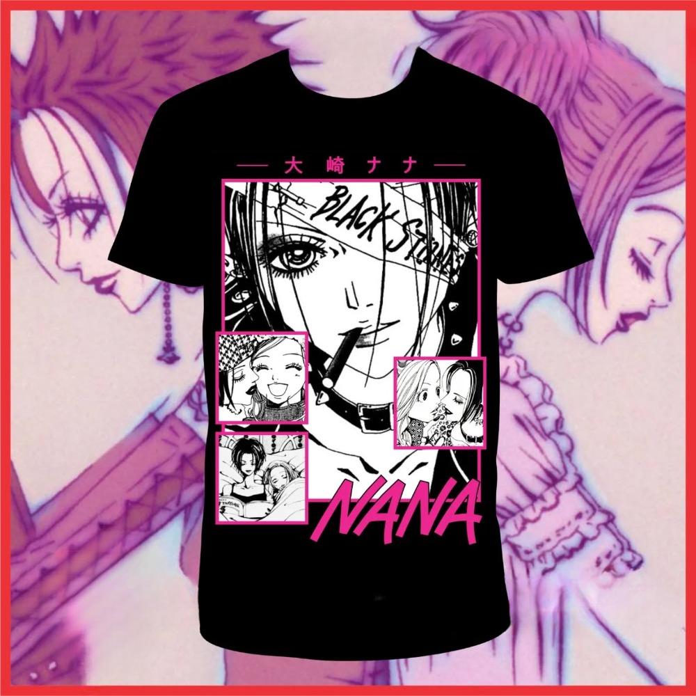 Summer Japanese Anime T-shirts Nana Osaki Men T-Shirt Black Stones Manga Anime Graphic Tee Shirt Funny Clothes for Men Women