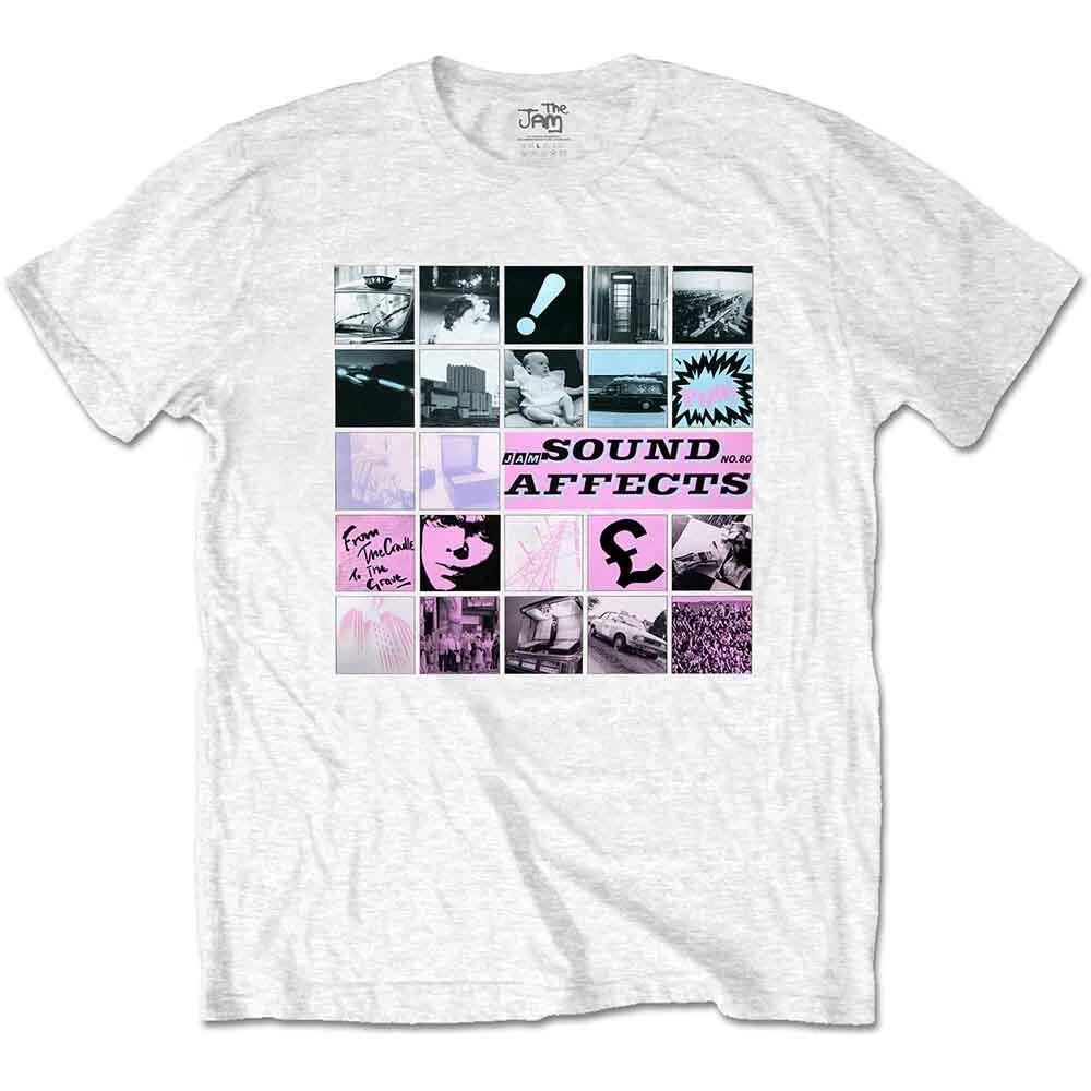 The Jam T Shirt Sound Affects Album Cover Band Logo Official Mens White M S