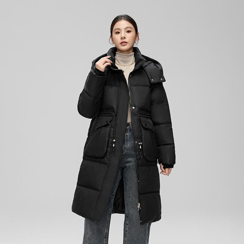 Waist Thin Down Cotton-padded Clothes Women's Medium and Long Winter Fashion Thickened Warm Cotton-padded Clothes Jacket Cotton-padded Jacket