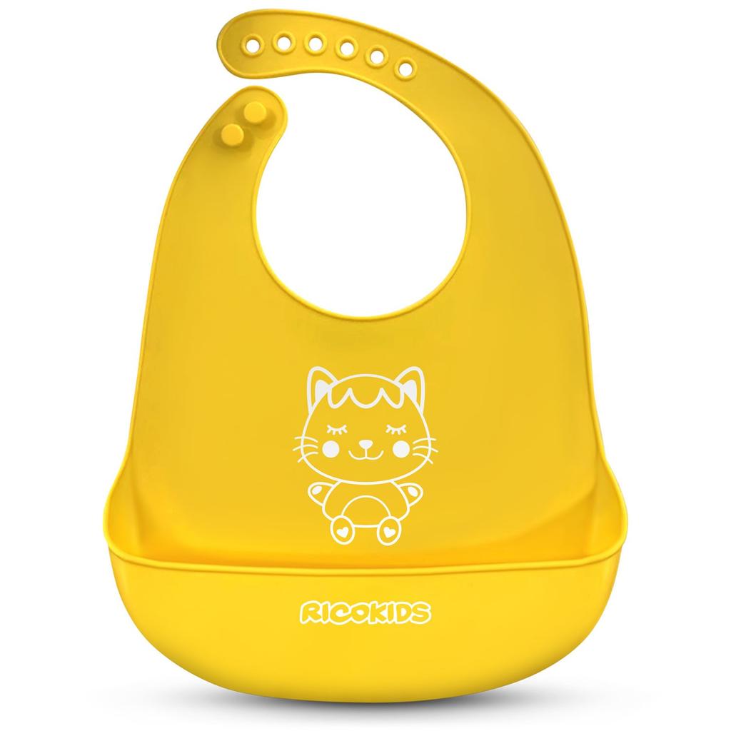 Ricokids Silicone Feeding Bib Yellow