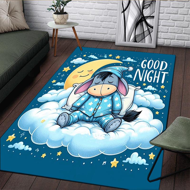 1pc Winnie The Pooh Pattern Area Rug Soft Flannel Floor Mat for Living Room,Office,Bedroom and Carpet