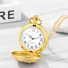 Retro Antique Gold Pocket Watch Necklace: Analog Display, Waterproof, Rhinestone, Petal Design, Pendant Watch, Pocket Watch with Sweater Chain, Golden