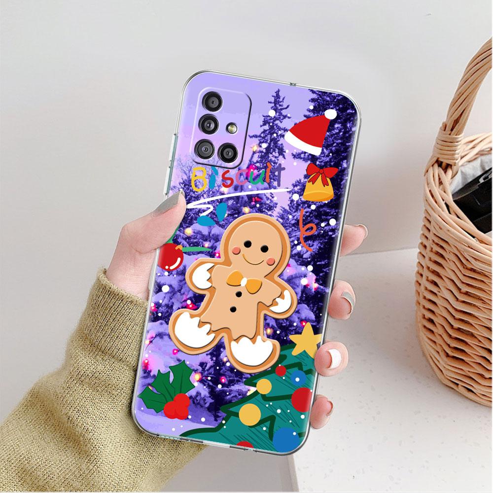 Průhledný kryt s červeným nosem losa a Santa Clausem pro Samsung Galaxy A52 A12 A51 A32 A21s A71 A32 A22 50 A70 A31 A72 5G