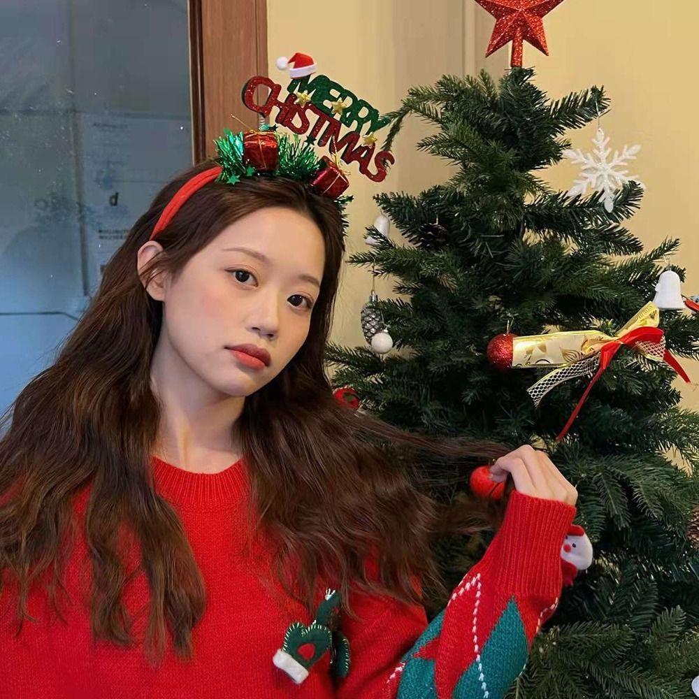 

Аксессуары Головной убор в виде плюшевого шарика Рождественская повязка на голову Обруч для волос Повязка для волос для девочек I