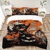 3-delige Halloween Spooktacular Zwarte Kat & Pompoen Dekbedset - Zacht en Comfortabel Slaapkamer, Logeerkamer en Studentenkamer Decoratie Beddengoedset 1 Dekbedovertrek
