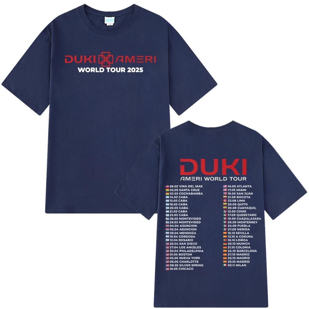 2025 Summer Rapper Duki Ameri World Tour Men Women 100% Pure Cotton Printed T-shirt Oversized Harajuku Streetwear Man T Shirts