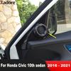 Car Front Inner Door A Pillar Speaker Triangle Cover Trim For Honda Civic 10th Sedan 2016- Carbon Fiber Interior Accessories