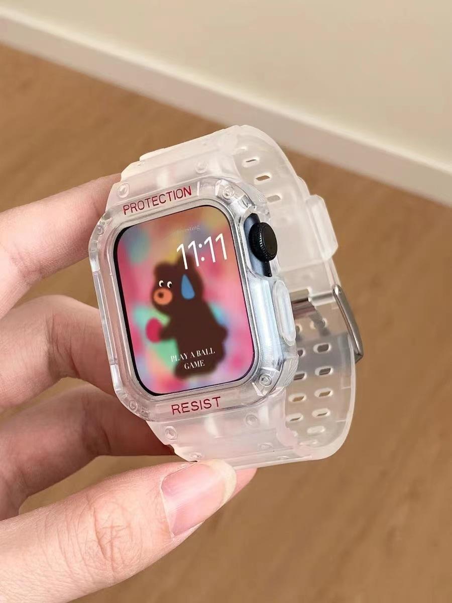 Применимо к ремешку Applewatch9, интегрированный ледниковый прозрачный защитный чехол для Apple Watch iwatch876se 38/40/41mm universal