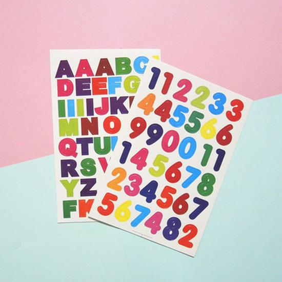 Self-Adhesive English Letter and Number Stickers for Children (0-9, A-Z)