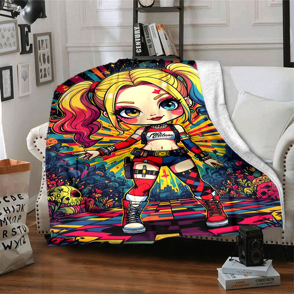 Dc Character Joker Harley Quinn Blanket Ultra-Soft Suitable for Picnics Office Chair Bedding Four Seasons Multipurpose Modern