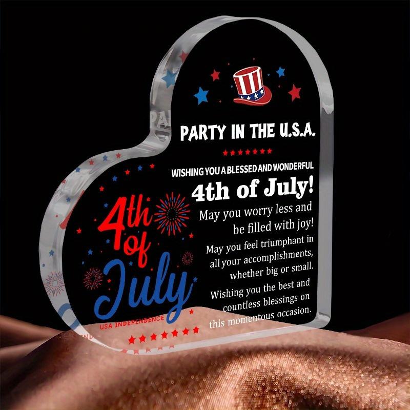 

Patriotic July 4th Plaque - Independence Day Tabletop Decoration & Centerpiece чистый