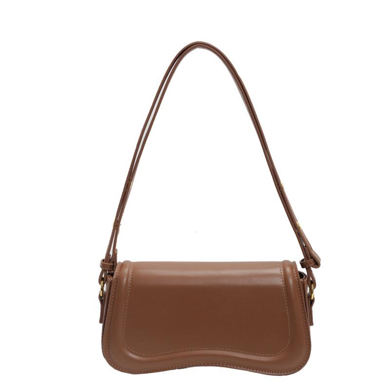 

Premium texture niche messenger bag women s 2024 autumn new trendy and versatile fashion shoulder underarm small square bag коричневий