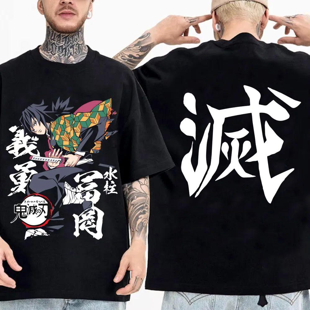 Cotton Demon Slayer Character Tshirt New Summer Anime Print Loose and Casual ParentChild Style ShortSleeve Top