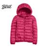 Polyester Lining Coat Pockets Zip-up with Hood Down Jacket Women Winter And Zipper Padded Warm