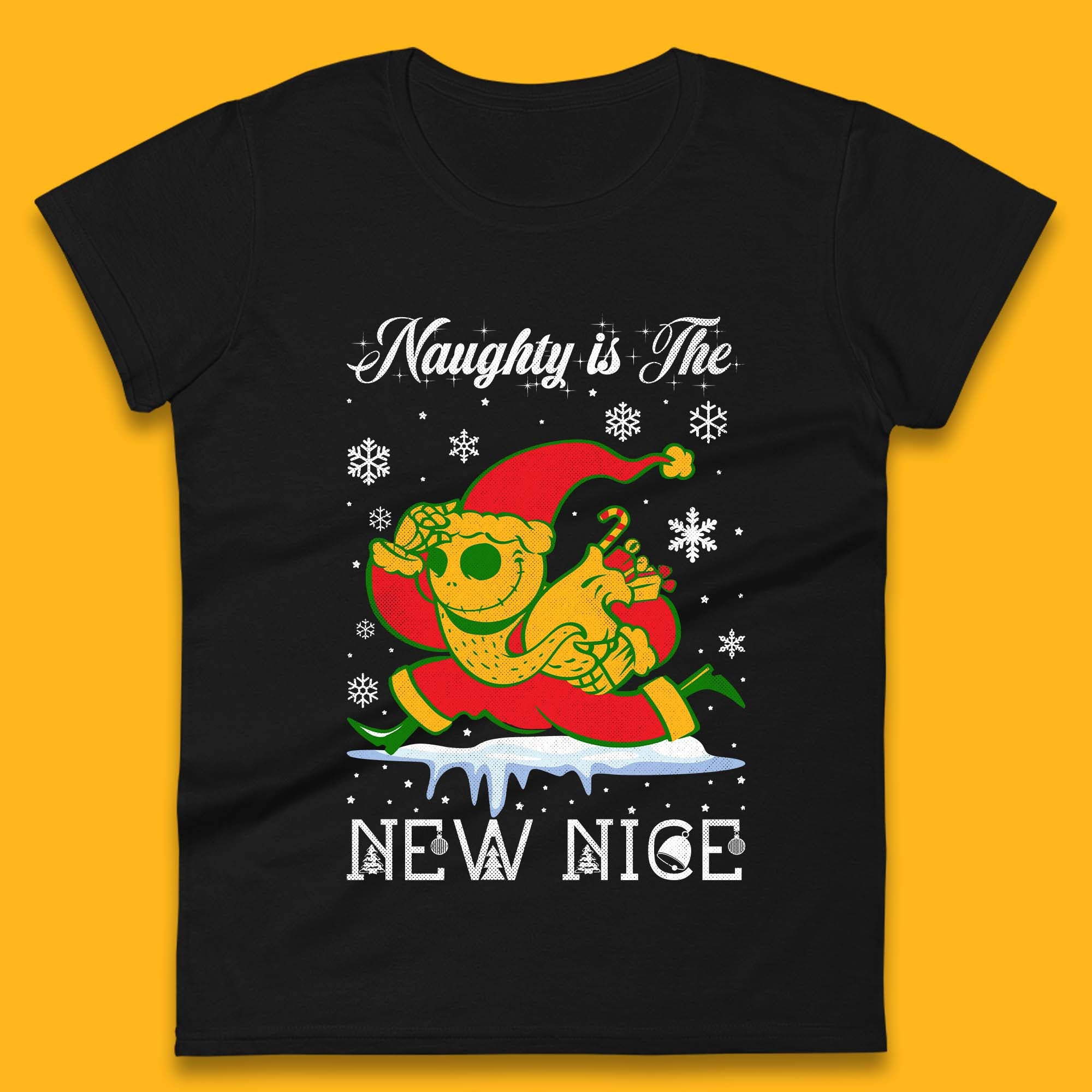 Santa Jack Skellington Christmas Womens T-Shirt Mens Tops Tees Unisex 4XL