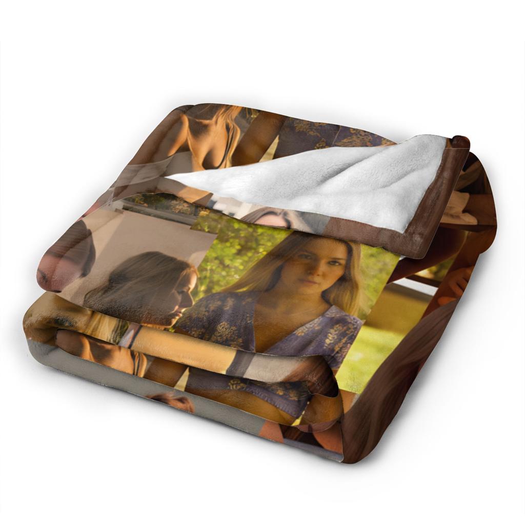 Madelyn Cline Montage Blanket Soft Warm Funny Plush Throw Blanket For Outdoor Airplane Travel Flannel Bedspread Bed Cover
