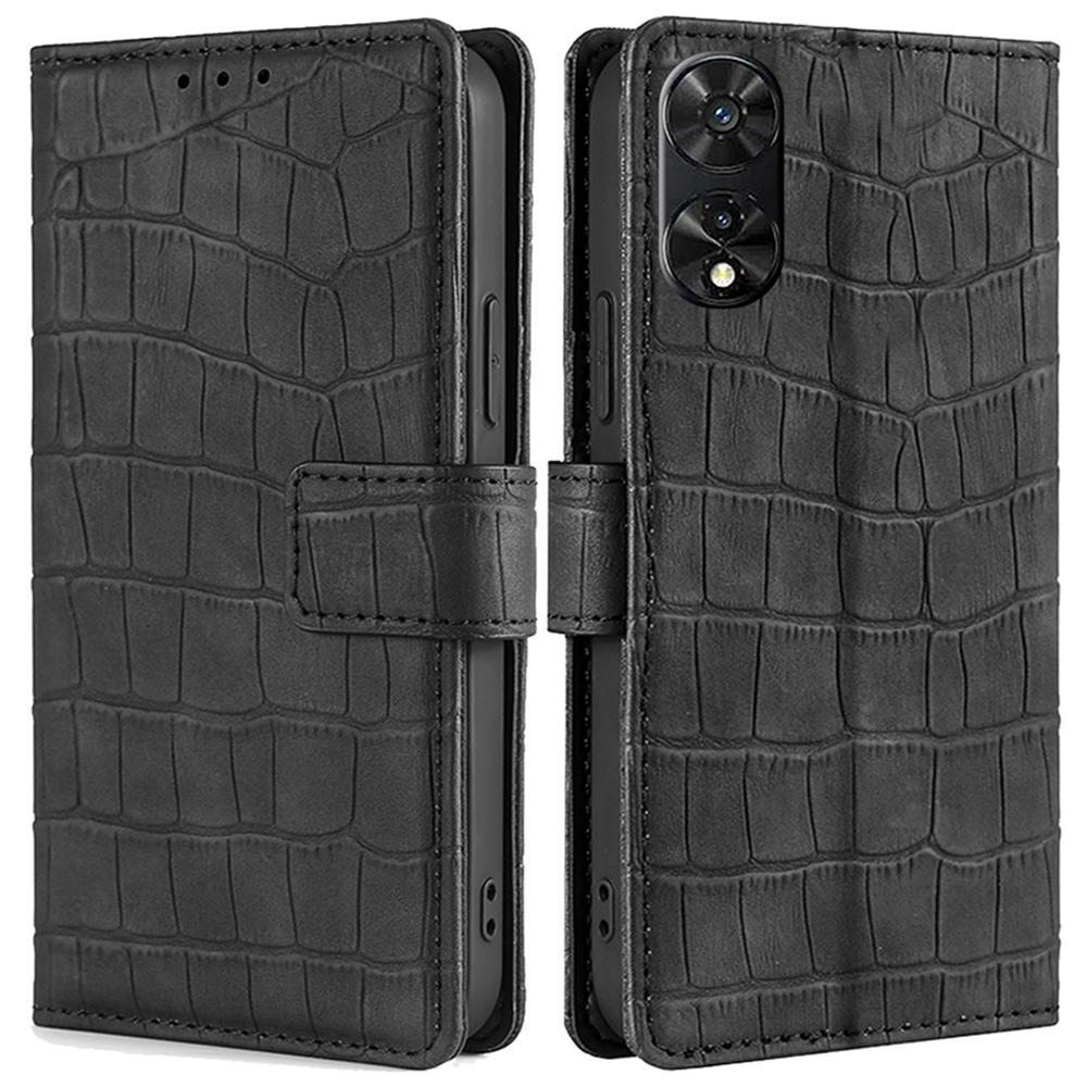 For TCL 505 Phone Case Crocodile Texture Skin-Touch Leather Cover with Wallet