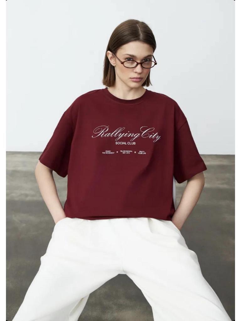 Trendy Oversized European-Style Graphic T-Shirt, 100% Cotton, Short Sleeve