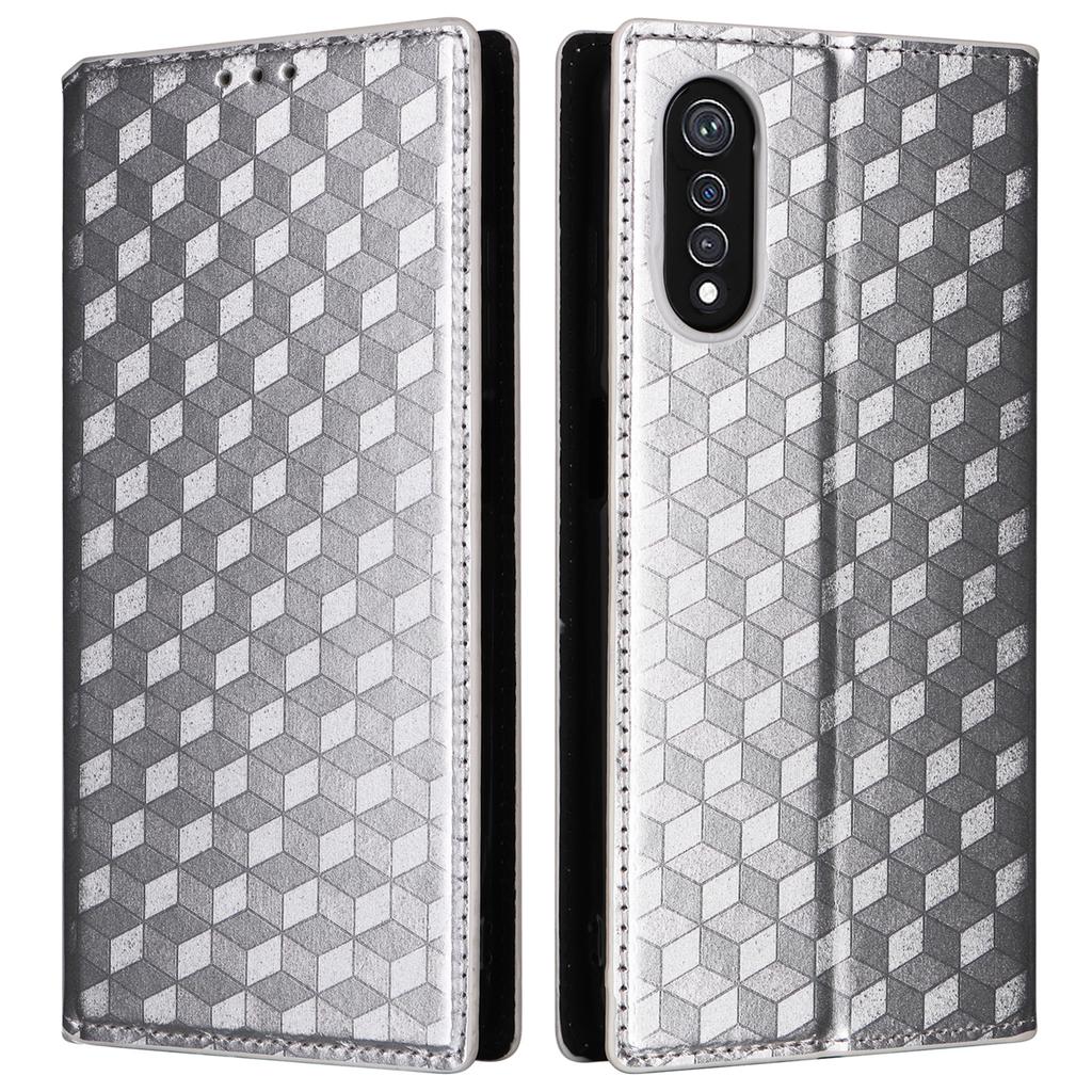 For Cubot X70 Case Rhombus Imprinted PU Leather Magnetic Auto-absorbed Phone Cover