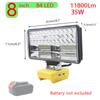 Wireless LED Work Light 8 inch 84LED 11800LM with Dual USB Port  For Batteries DCB206 DCB205 DCB204 DCB181