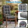 Cuscino per Sedia a Dondolo Adirondack, Spesso 44x20x4 Pollici, Cuscino Alto per Sedia da Patio, Cuscino Impermeabile per Seduta di Mobili da Esterno con Lacci