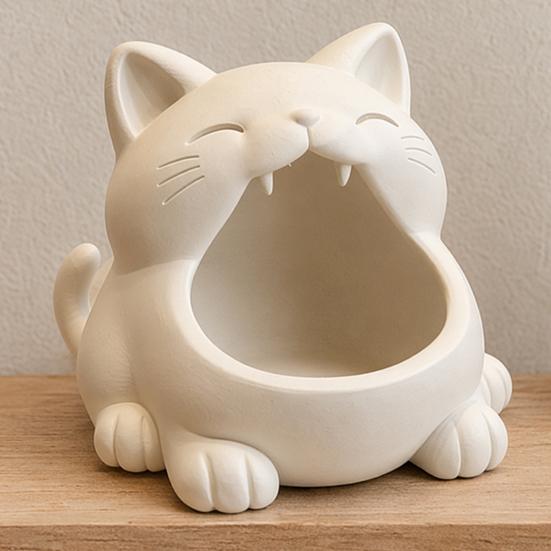Key Storage Box, Big-Mouthed Cat Design Key Holder, Large Opening Key Organizer for Keys Jewelry Small Items