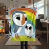1PC Puffin Rock Joy Blanket, High quality Comfortable for All Seasons, Home Decor, Warmth and Comfort