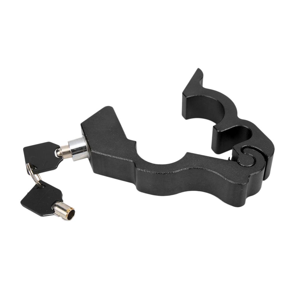 Motorcycle Lock Handlebar Grip Aluminum Protective Horn Lock for Braking SecurityBlack