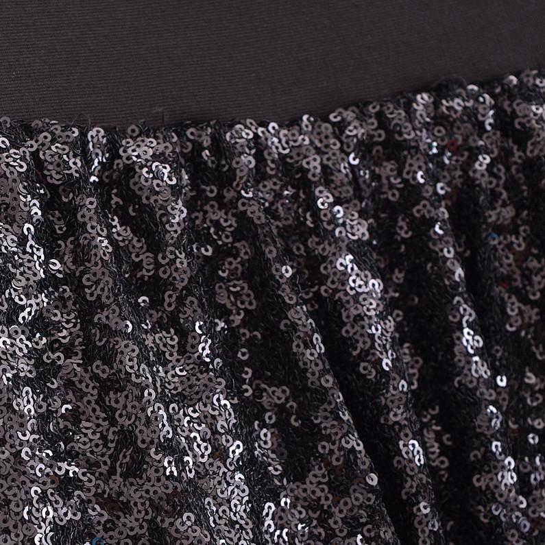 2025 Spring Women's Sequin Tulip Midi Skirt: Slim Fit, High-Waisted Design