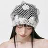 Cute Lace Beanies Hat Hollow Out Flower Knitted Hat Sweet Crochet Flower Hat  Apparel Accessories