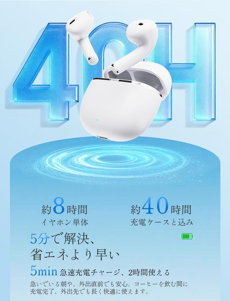 Bluetooth Wireless New Bluetooth Fast Up to 40 Hours of ENC Noise Automatic Touch Lightweight and Compatible with iPhone and Web and Gift Earbuds,