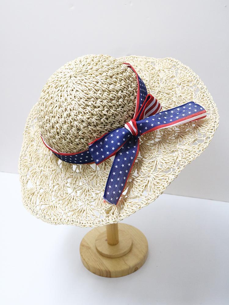 Handwoven Straw Sun Hat – Women’s Summer Wide-Brimmed Foldable Panama Hat with Bow Accent, UV Protection for Beach & Outdoor Wea